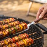 Homemade Paneer Tikka BBQ on Charcoal Grill